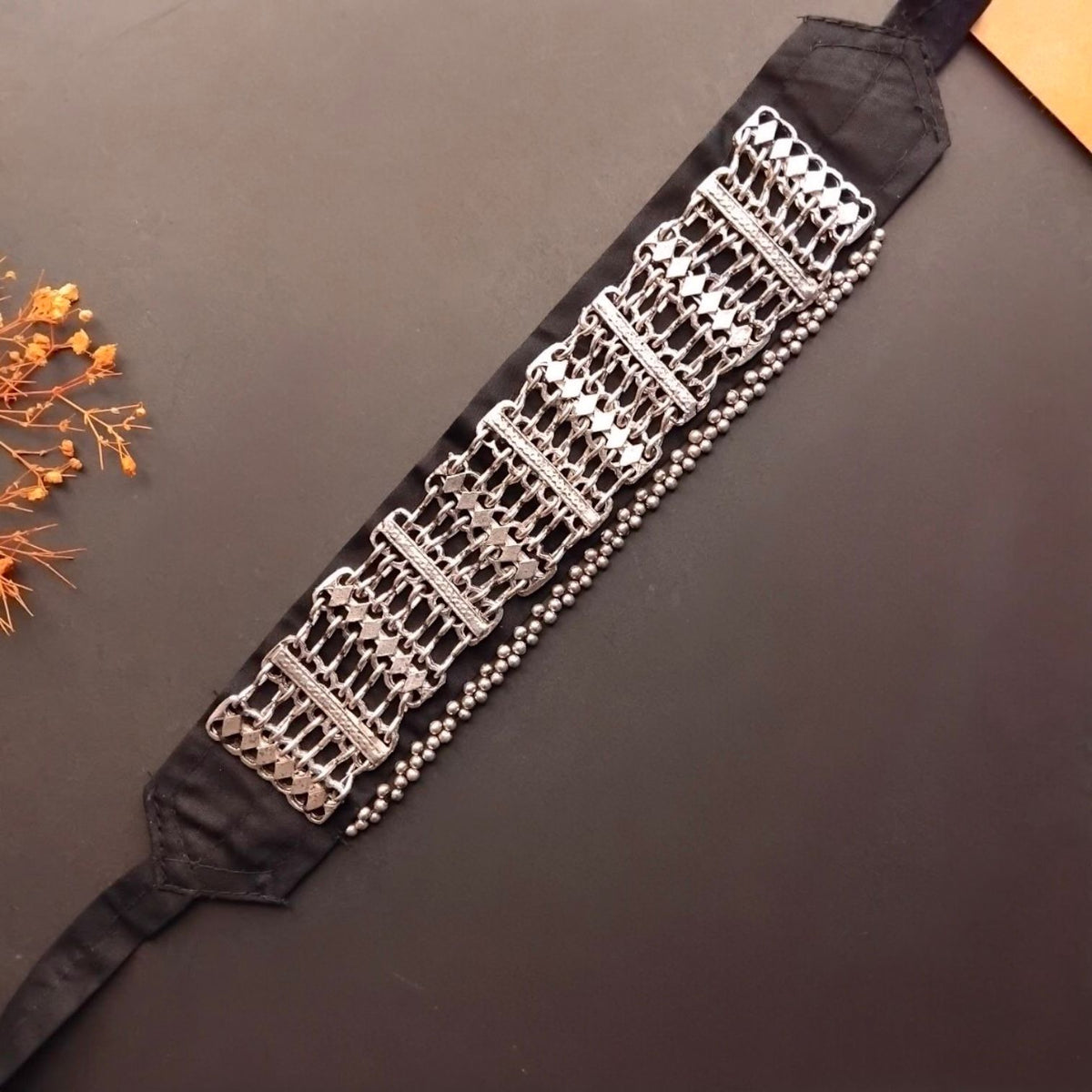 NEHA SEMI HANDMADE OXIDZED AFGHANI CHOKER/NECKPIECE CH451