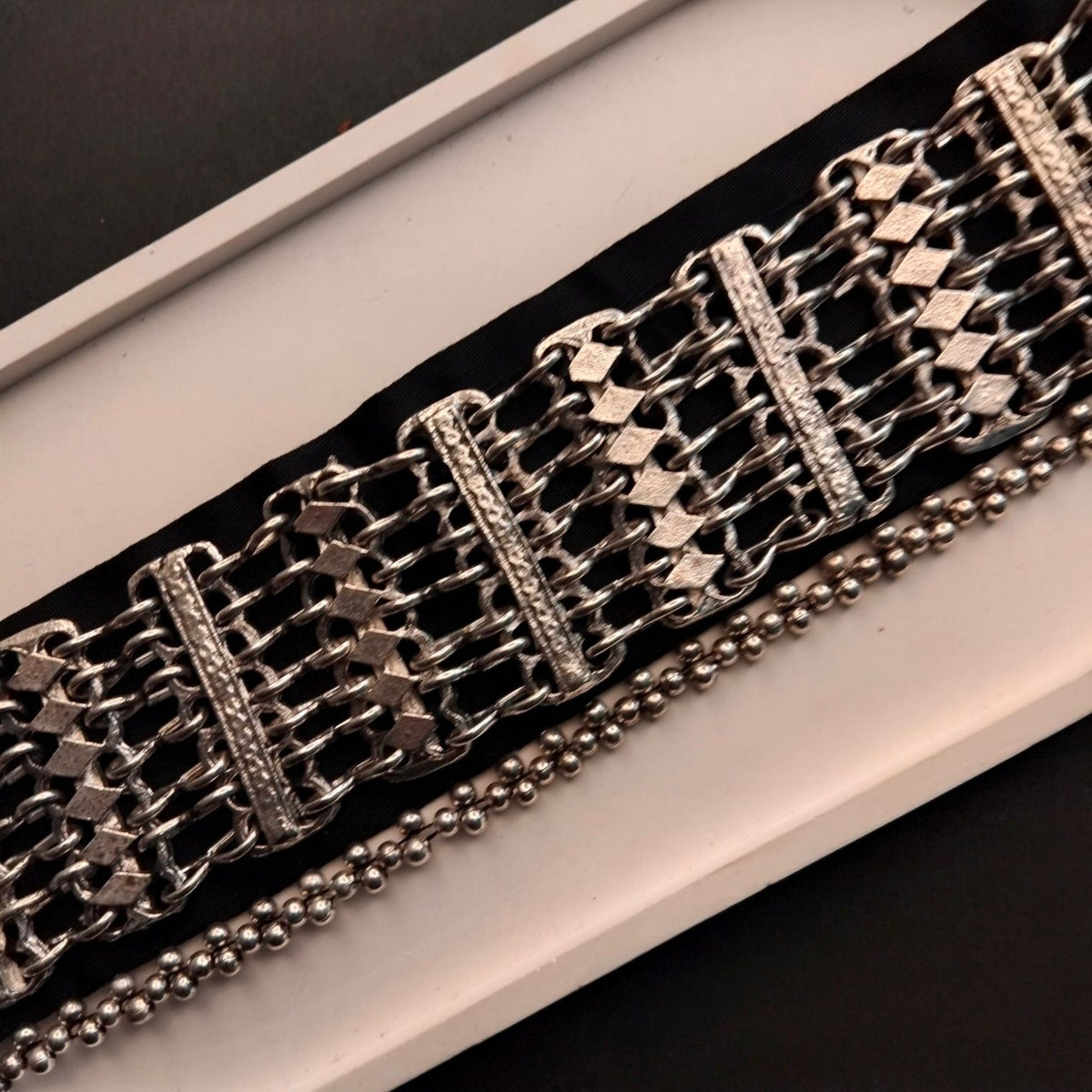 NEHA SEMI HANDMADE OXIDZED AFGHANI CHOKER/NECKPIECE CH451