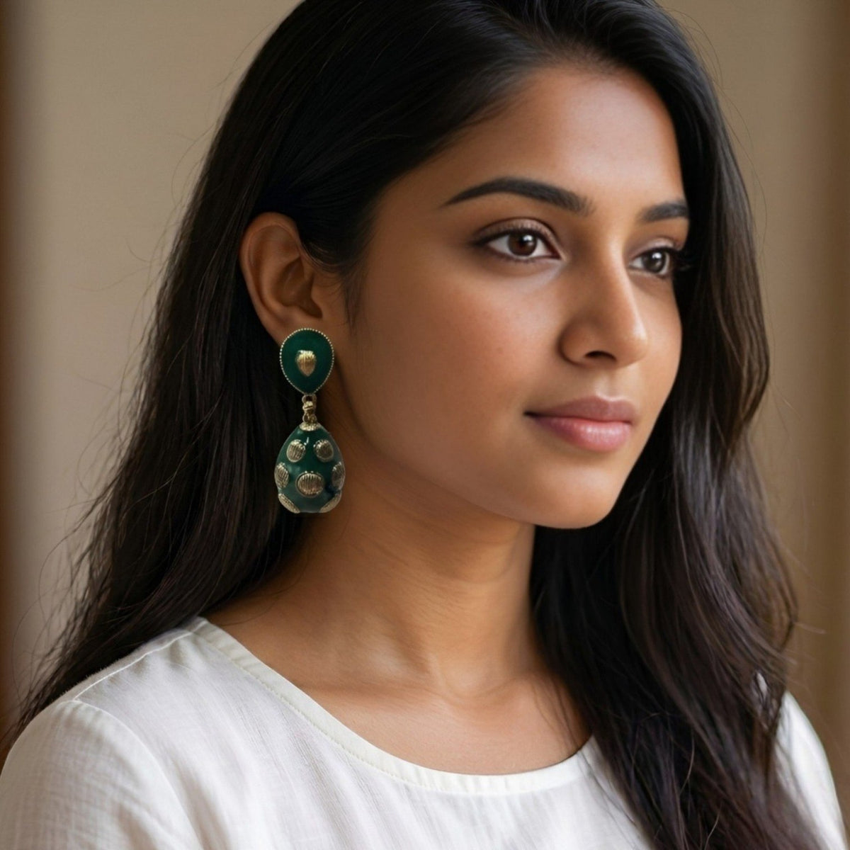 EMILIA DUAL-TONE ENAMEL EARRINGS ER826