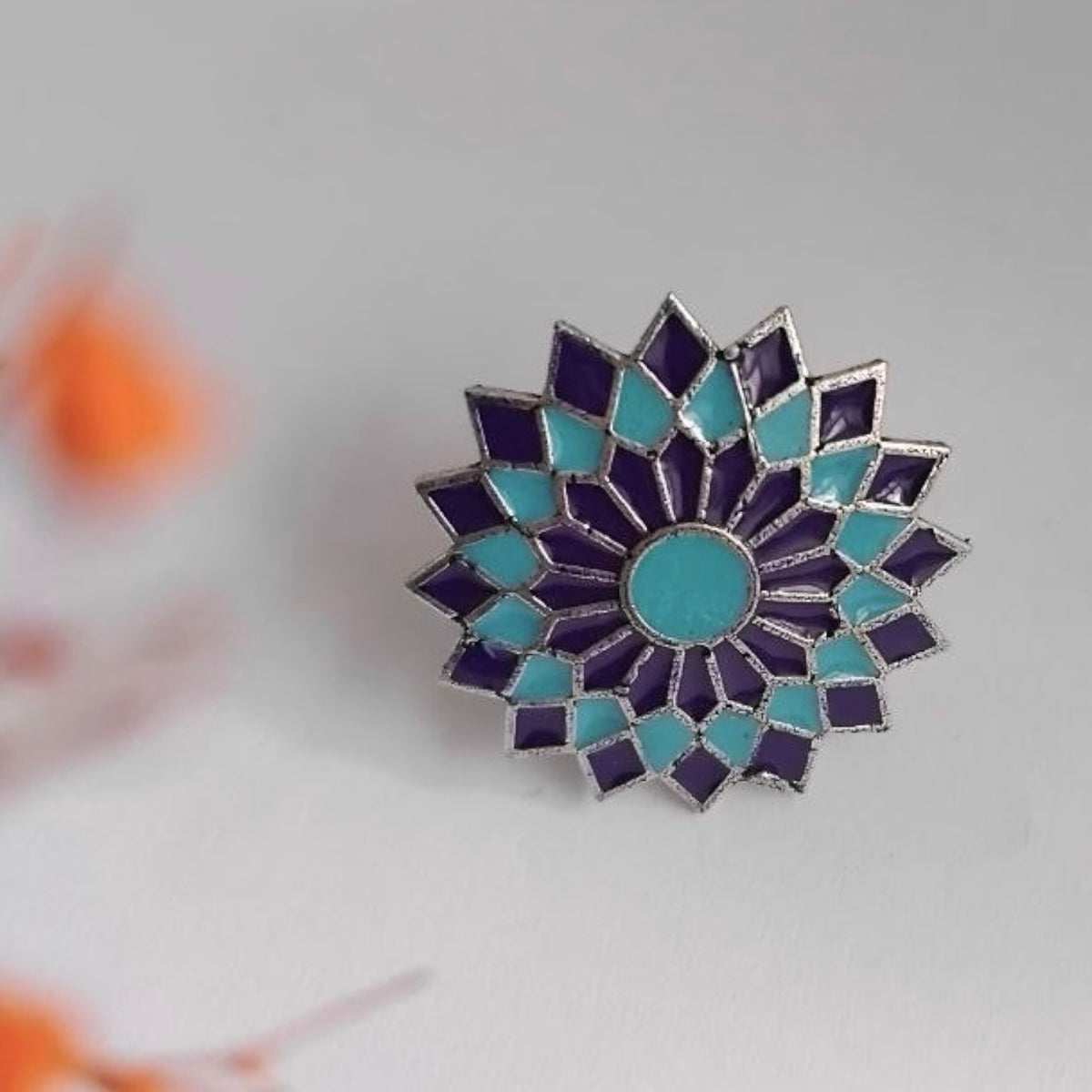 VARSHINI OXIDIZED ENAMEL FINISH RING R102