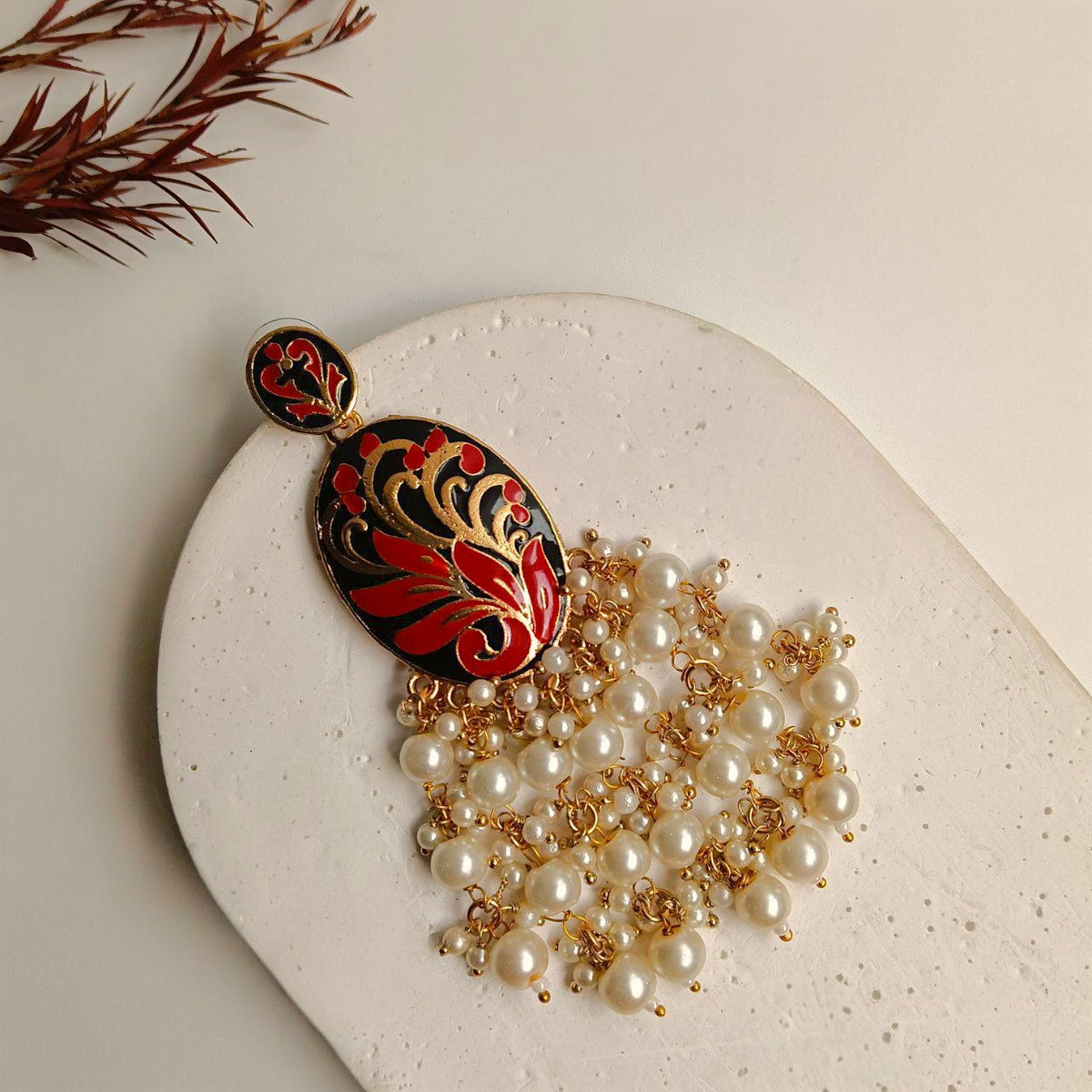 MOHANAKASH GOLD TONED MEENAKARI DANGLER / EARRINGS ER443