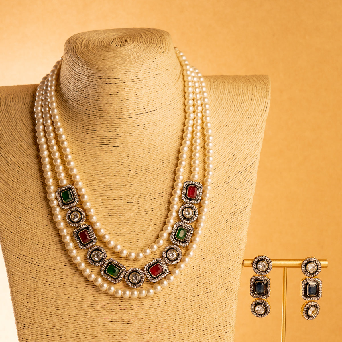 PRITHAM SPLENDOUR CLASSIC LAYERED VICTORIAN HANDMADE NECKLACE NL37