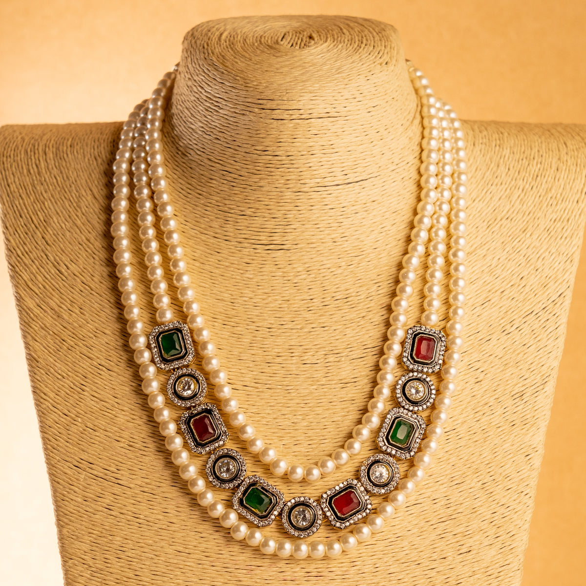 PRITHAM SPLENDOUR CLASSIC LAYERED VICTORIAN HANDMADE NECKLACE NL37