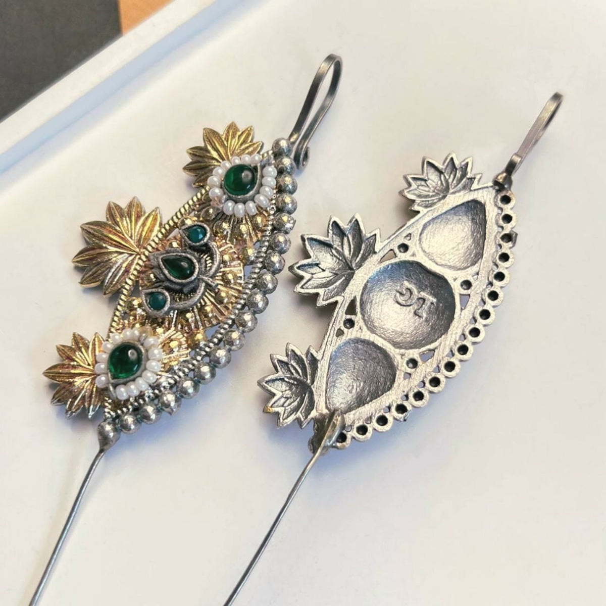 SHUSHANA HANDMADE ANTIQUE DUAL TONED EAR CUFF/EARRINGS EA24