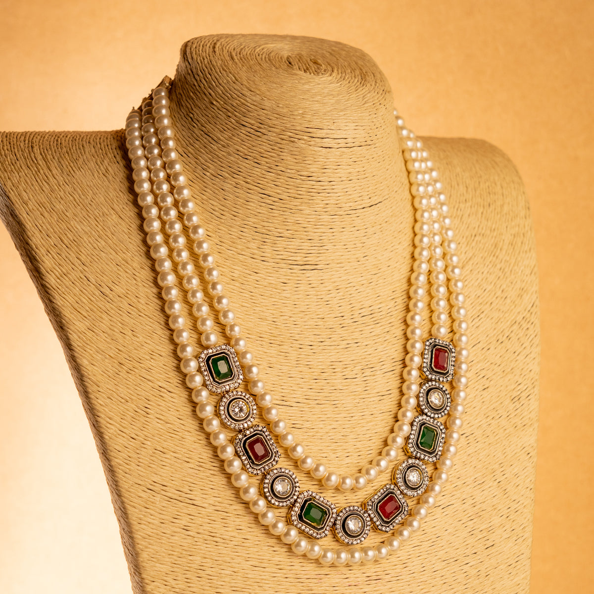PRITHAM SPLENDOUR CLASSIC LAYERED VICTORIAN HANDMADE NECKLACE NL37