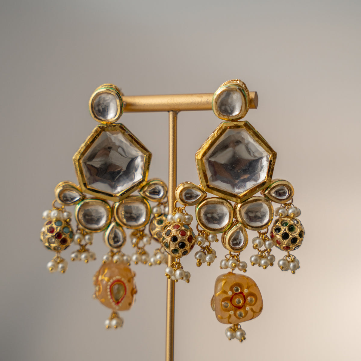 ROWAN BIJOUX PREMIUM BRIDAL KUNDAN HAND PAINTED RAWSTONE CHOKER/NECKLACE CH394