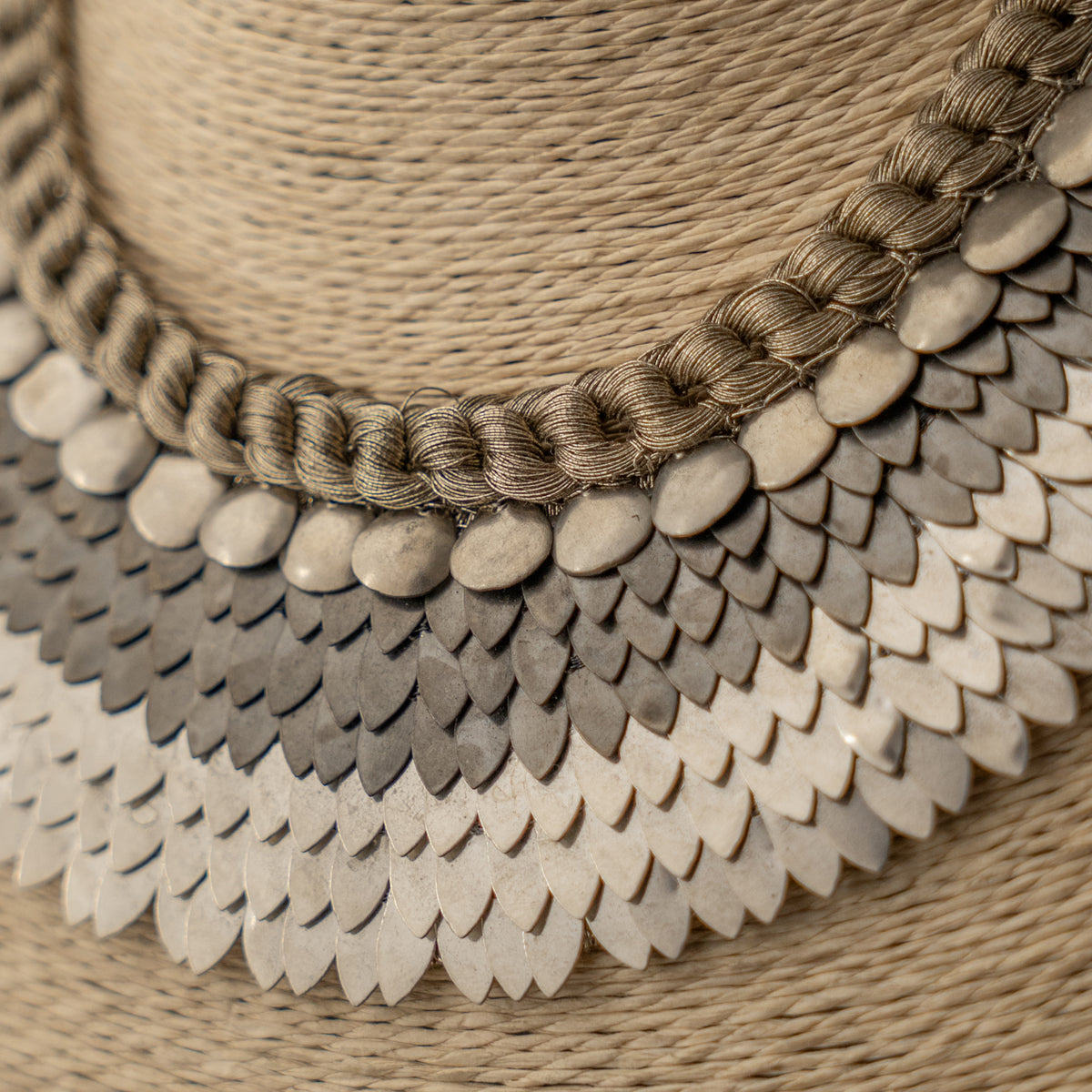 ELLA BIJOUX PREMIUM BRASS FLAKES HANDMADE ANTIQUE NECKPIECE/NECKLACE WITH EARRING NL274