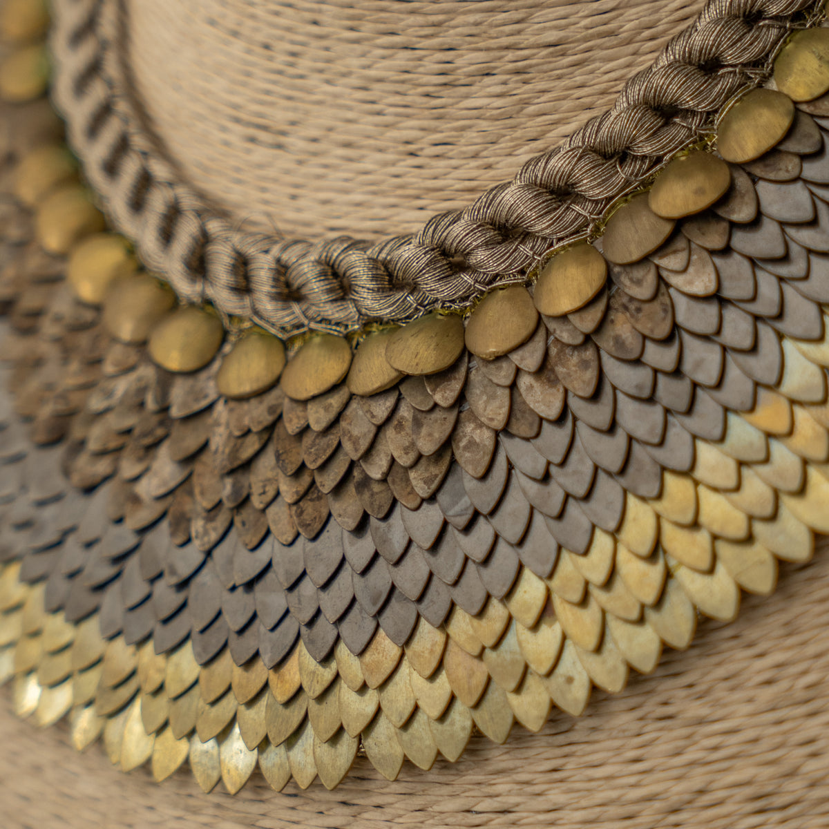 ELLA BIJOUX PREMIUM BRASS FLAKES HANDMADE ANTIQUE NECKPIECE/NECKLACE WITH EARRING NL274