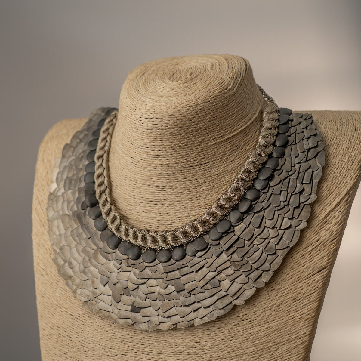 ELLA BIJOUX PREMIUM BRASS FLAKES HANDMADE ANTIQUE NECKPIECE/NECKLACE WITH EARRING NL274