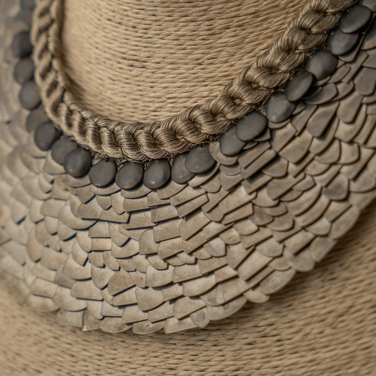 ELLA BIJOUX PREMIUM BRASS FLAKES HANDMADE ANTIQUE NECKPIECE/NECKLACE WITH EARRING NL274