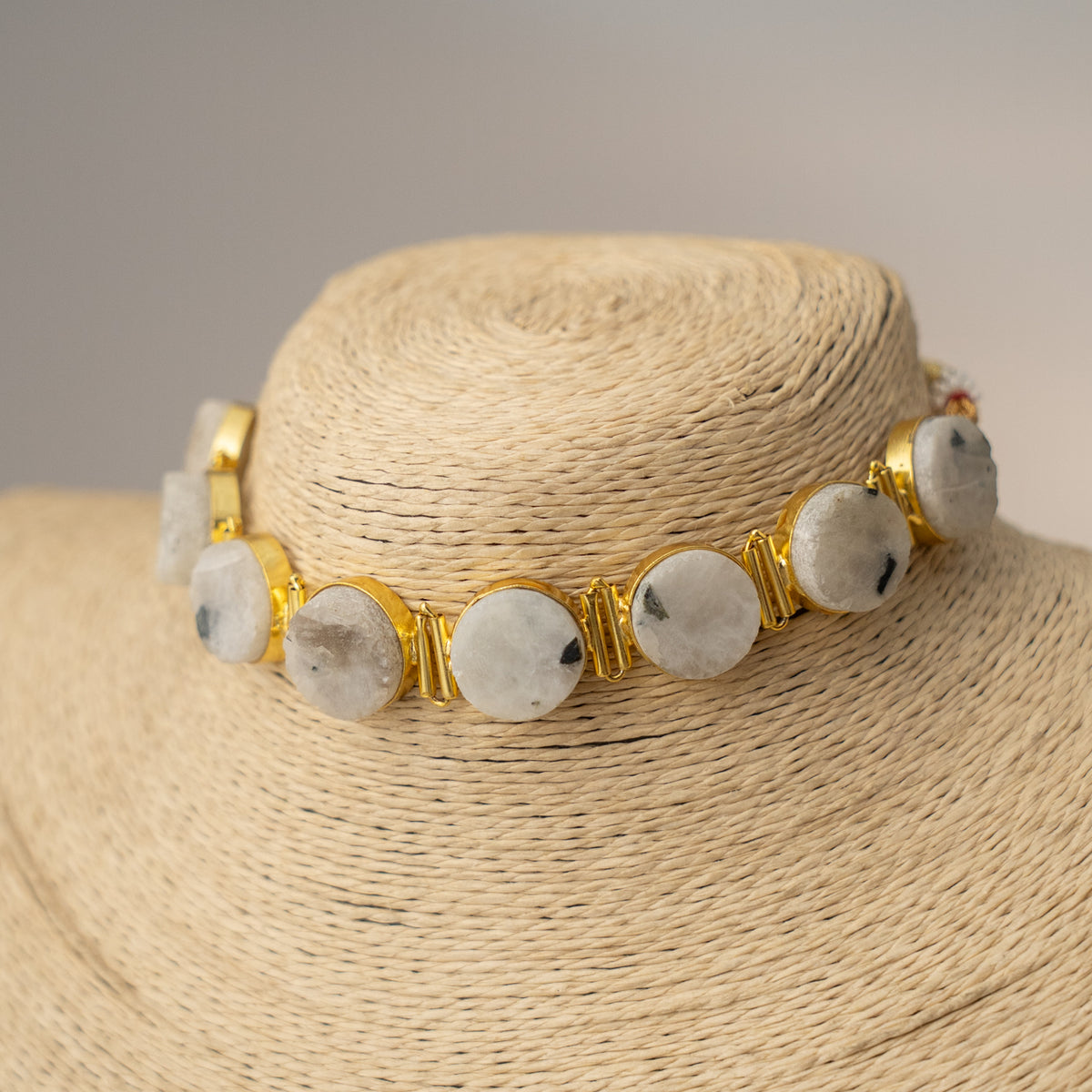 ANVIKA NATURAL STONE WITH GOLD TONED HANDMADE CHOKER CH413