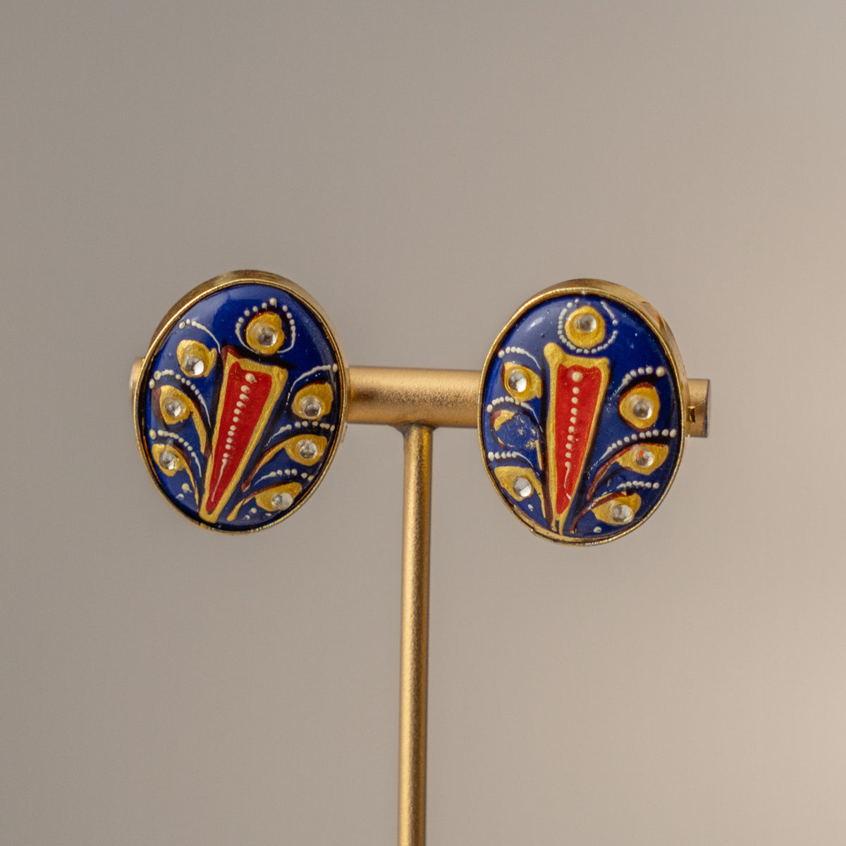 KINA TANJORE RAW STONE HANDMADE AND HANDPAINTED RUSTIC NECKPIECE/CHOKER CH530