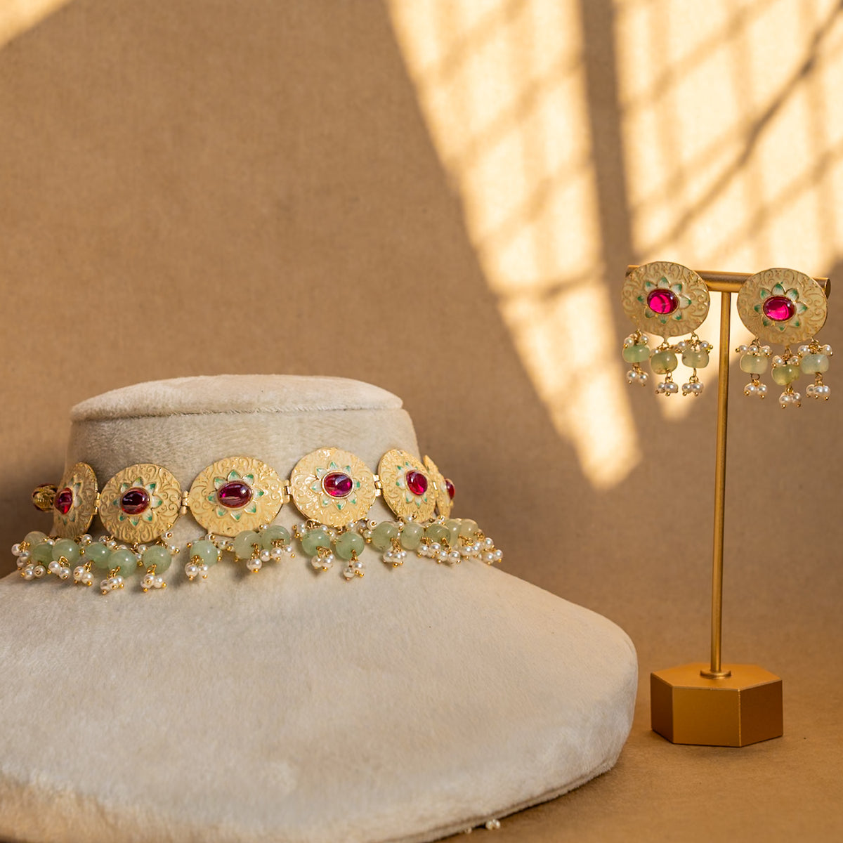 ROSY ONEX BEADS BIJOUX PREMIUM AND EXCLUSIVE HANDMADE CHOKER WITH EARRINGS CH209