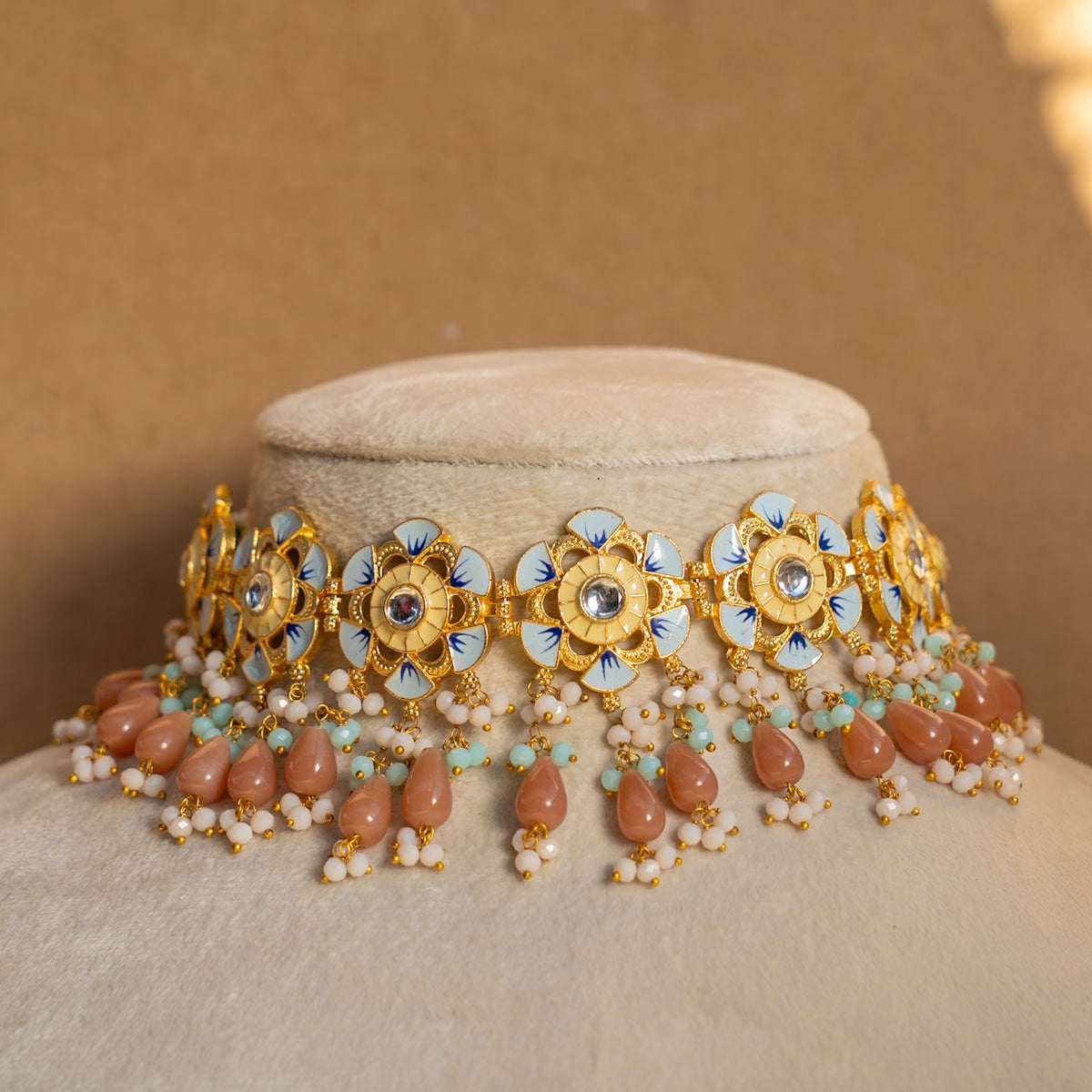 ROSY ONEX BEADS BIJOUX PREMIUM AND EXCLUSIVE HANDMADE CHOKER WITH EARRINGS CH209