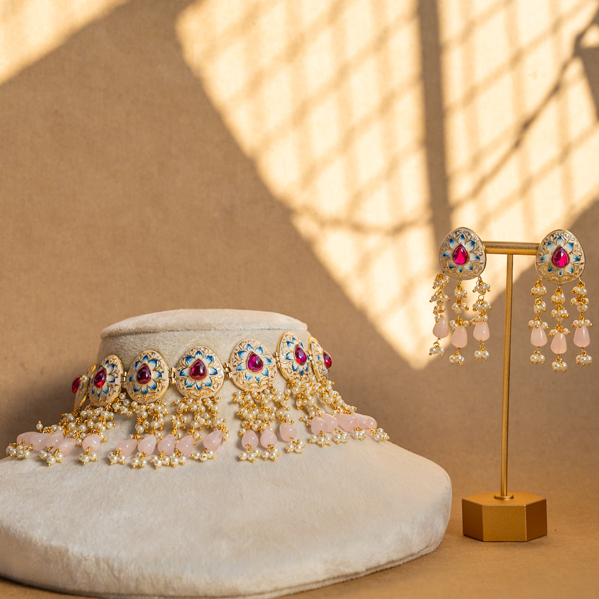 ROSY ONEX BEADS BIJOUX PREMIUM AND EXCLUSIVE HANDMADE CHOKER WITH EARRINGS CH209