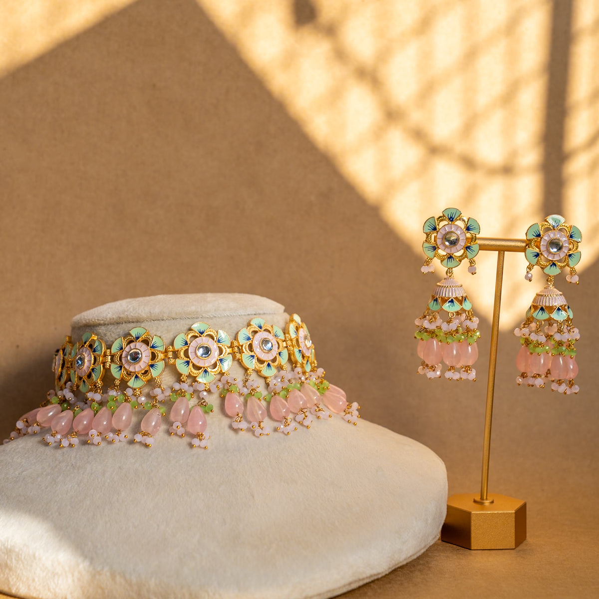 ROSY ONEX BEADS BIJOUX PREMIUM AND EXCLUSIVE HANDMADE CHOKER WITH EARRINGS CH209