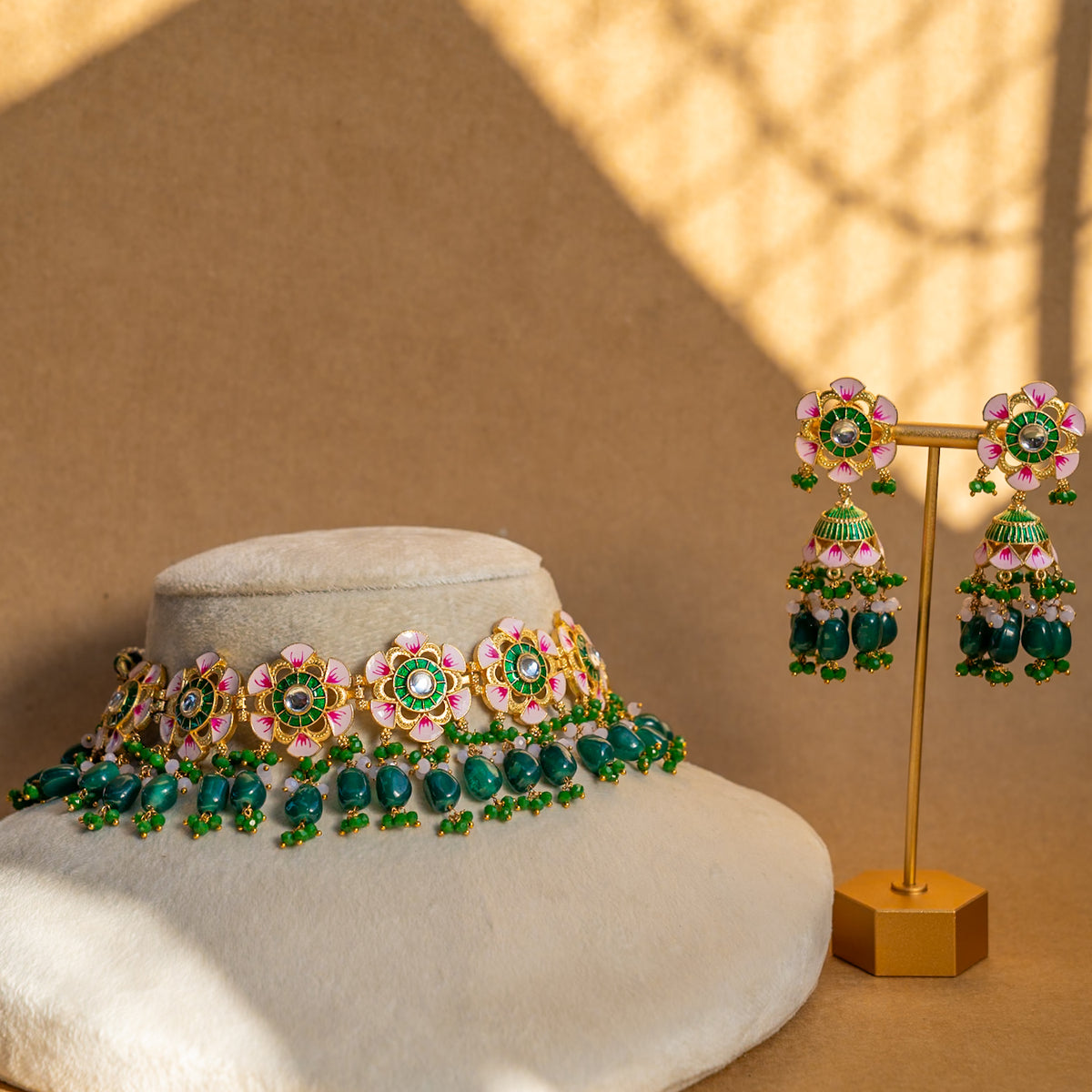 ROSY ONEX BEADS BIJOUX PREMIUM AND EXCLUSIVE HANDMADE CHOKER WITH EARRINGS CH209