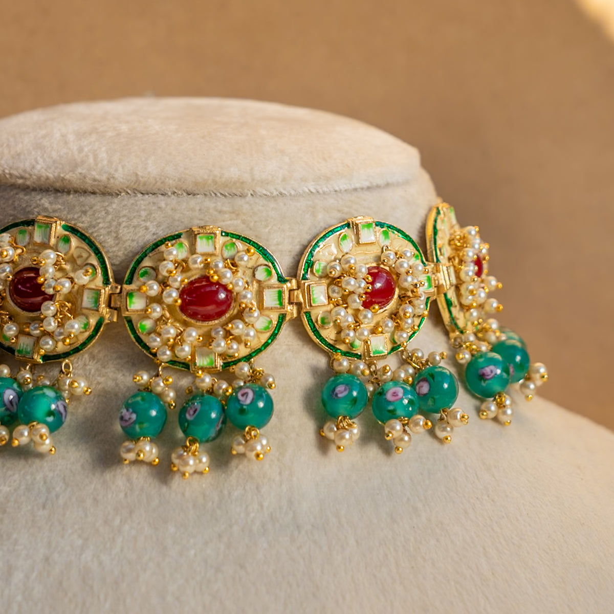 ROSY ONEX BEADS BIJOUX PREMIUM AND EXCLUSIVE HANDMADE CHOKER WITH EARRINGS CH209