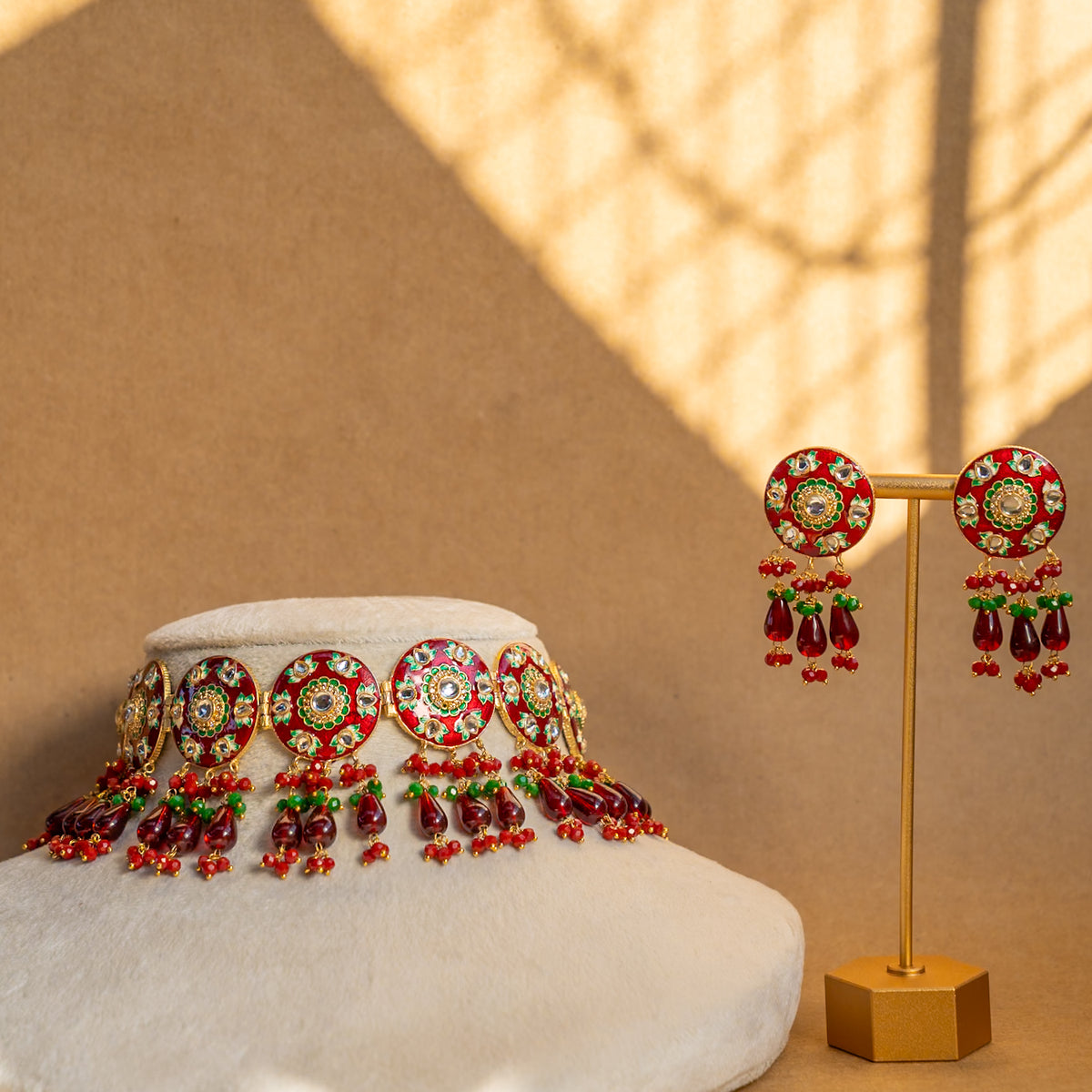 ROSY ONEX BEADS BIJOUX PREMIUM AND EXCLUSIVE HANDMADE CHOKER WITH EARRINGS CH209