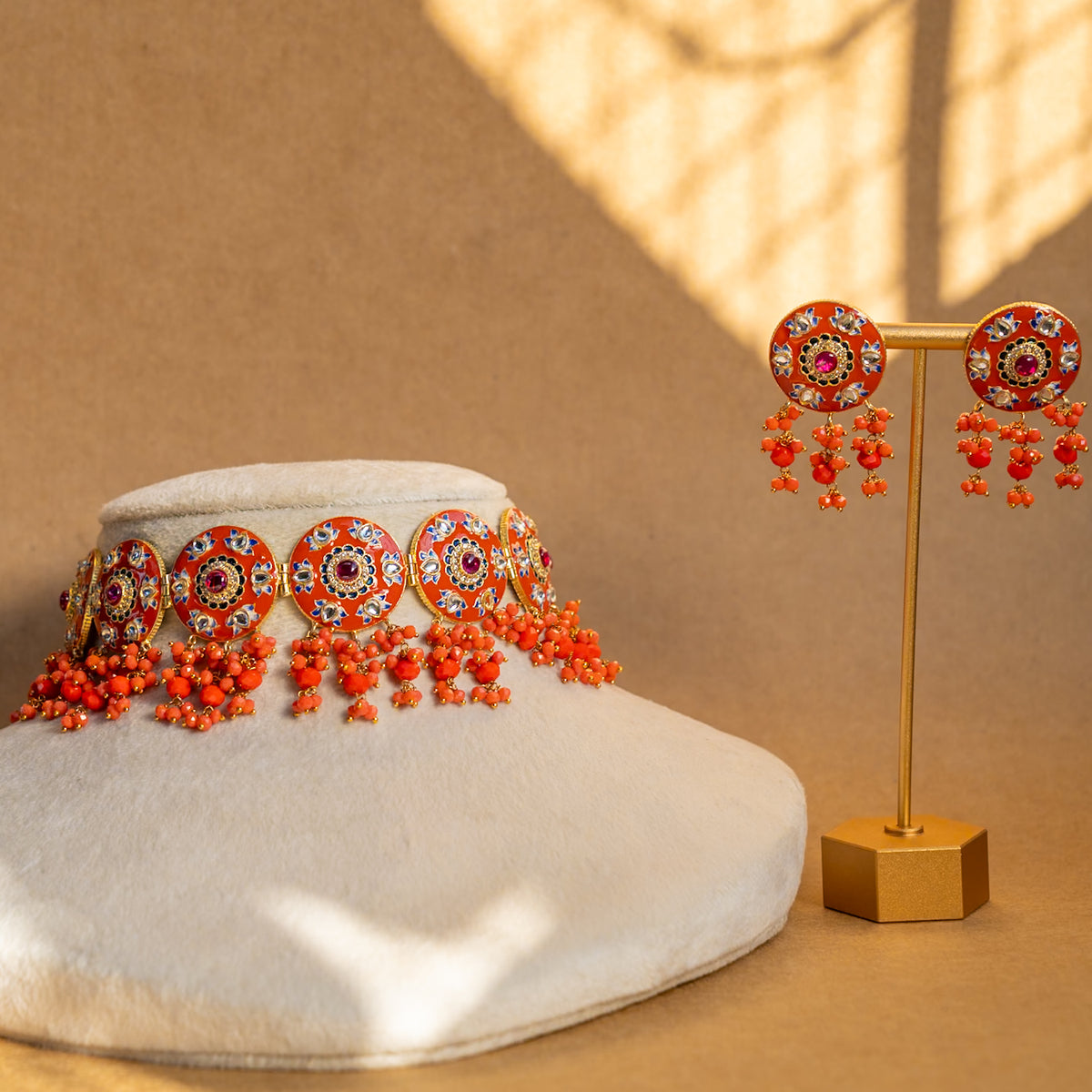 ROSY ONEX BEADS BIJOUX PREMIUM AND EXCLUSIVE HANDMADE CHOKER WITH EARRINGS CH209