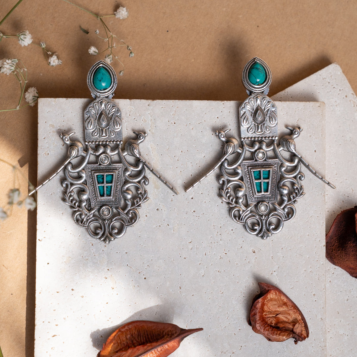 MARINA  SILVER LOOK ALIKE ANTIQUE EARRINGS/DANGLER ER869