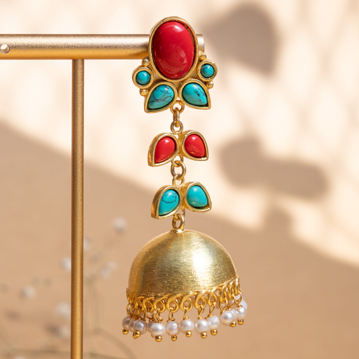 ELLA GOLD TONED PREMIUM  EARRINGS/JHUMKAS ER894