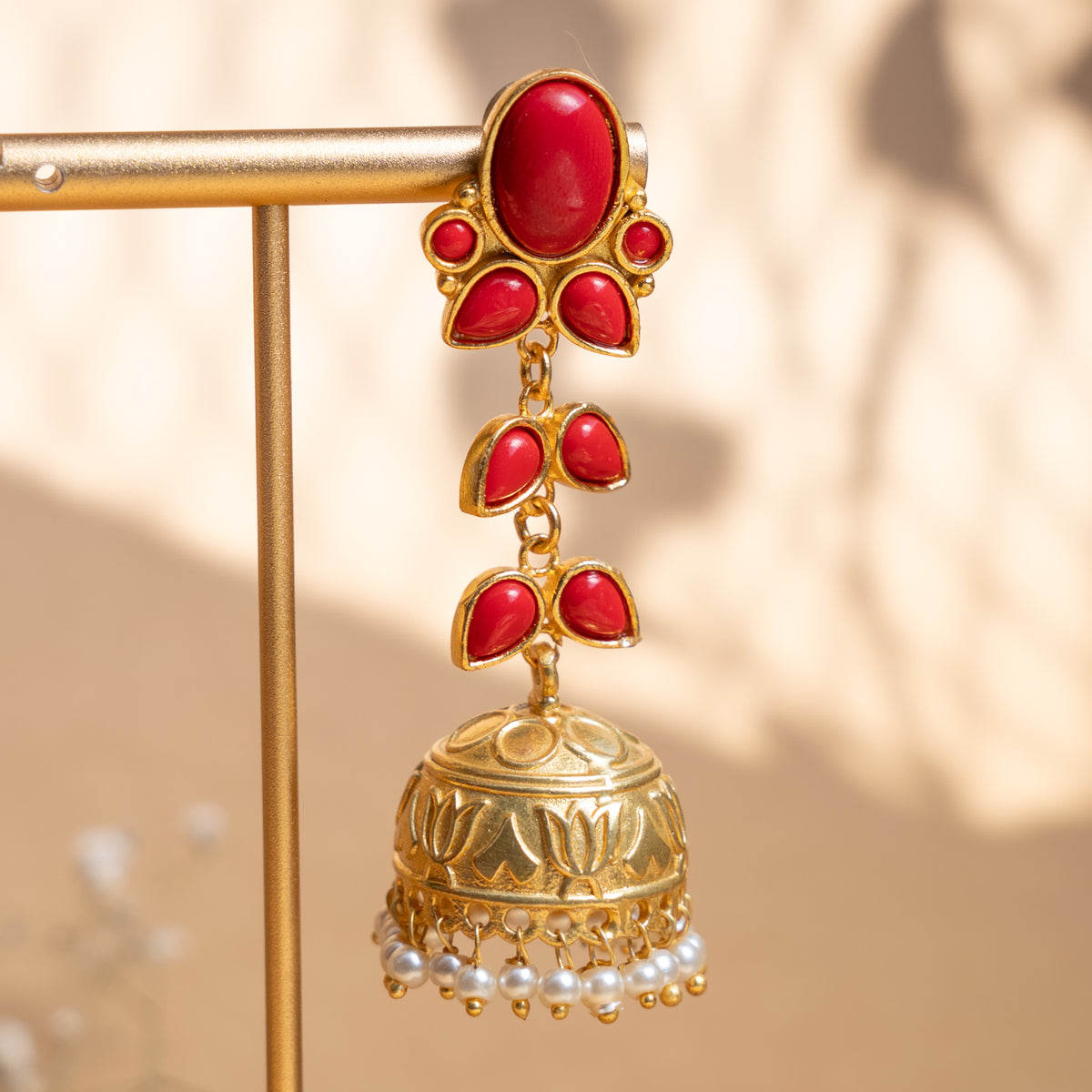 ELLA GOLD TONED PREMIUM  EARRINGS/JHUMKAS ER894