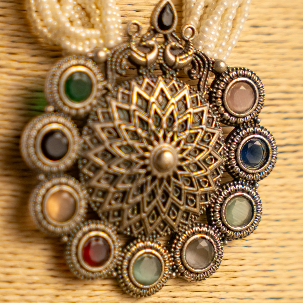 ALAIA BIJOUX PEARL SEMI HANDMADE NECKLACE/MALAS WITH EARRING NL313