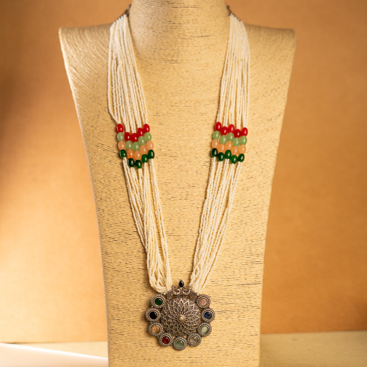 ALAIA BIJOUX PEARL SEMI HANDMADE NECKLACE/MALAS WITH EARRING NL313