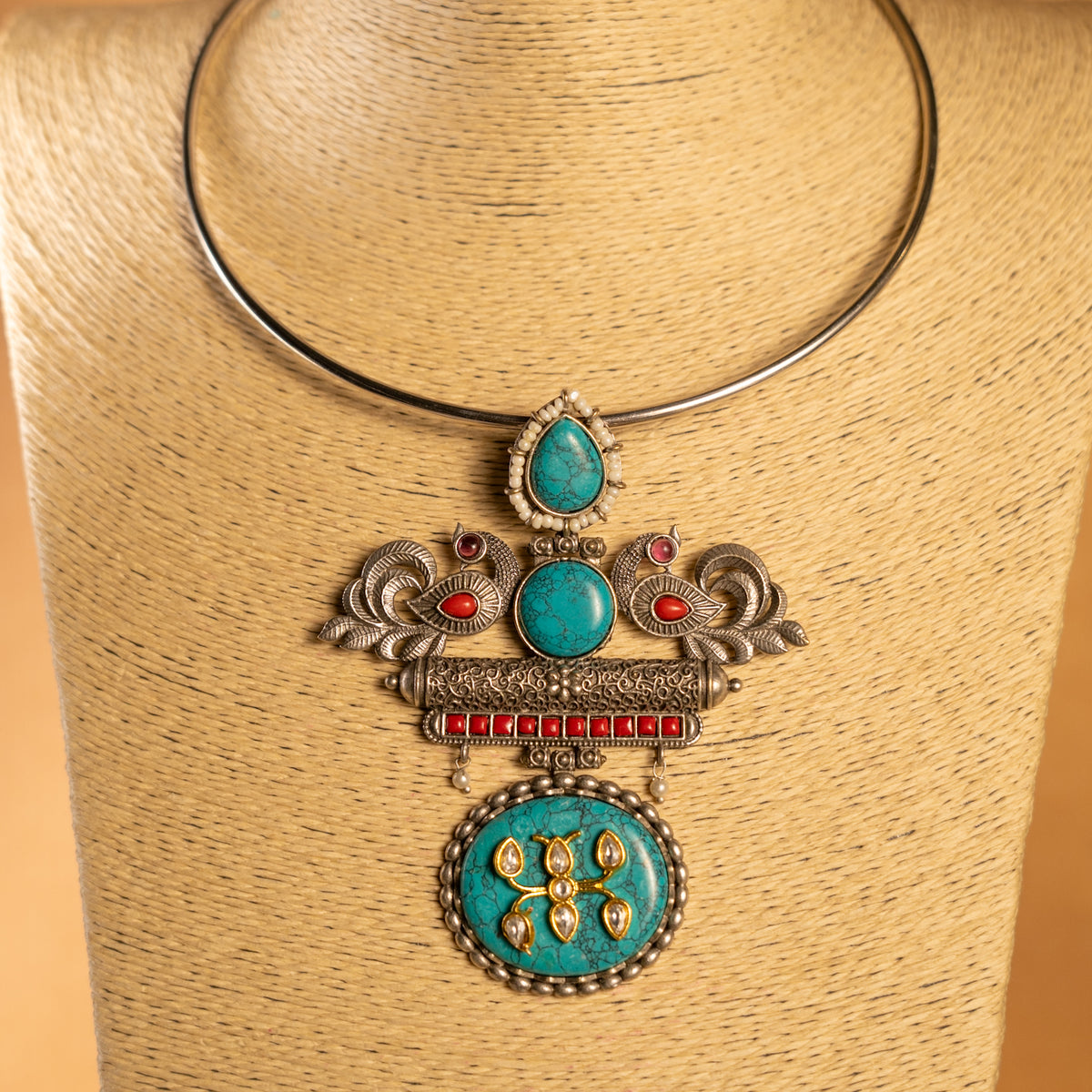 AADHYA BIJOUX PREMIUM HANDMADE NECKLACE/HASLI WITH EARRINGS NL294