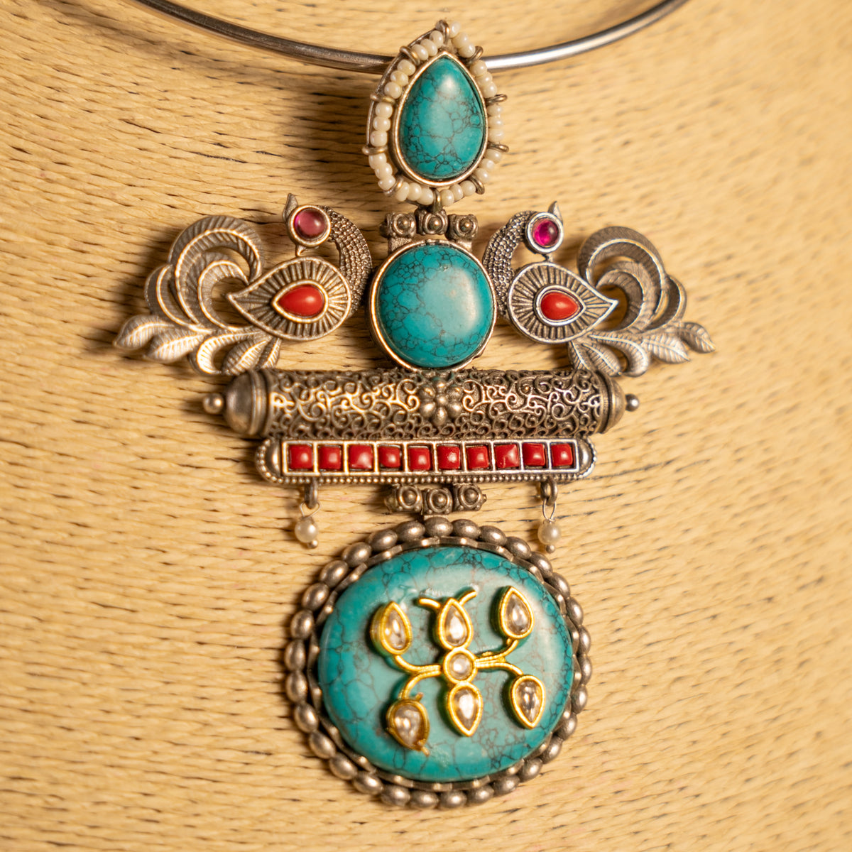 AADHYA BIJOUX PREMIUM HANDMADE NECKLACE/HASLI WITH EARRINGS NL294