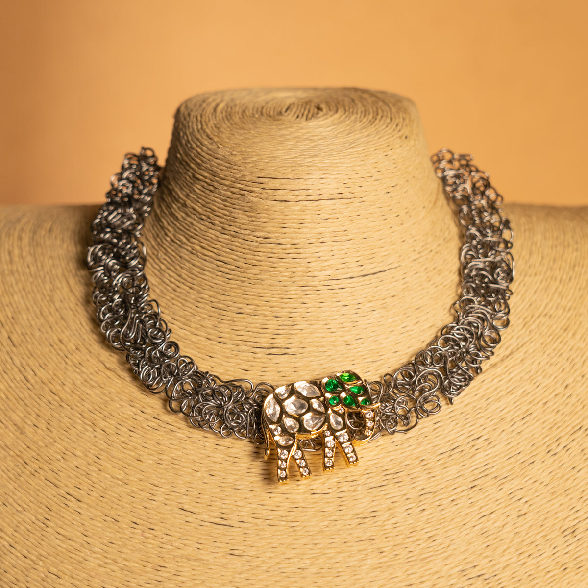 LEKHA DUAL TONE HASLI PREMIUM HANDMADE AND HAND HAMMERED NECKLACE NL316