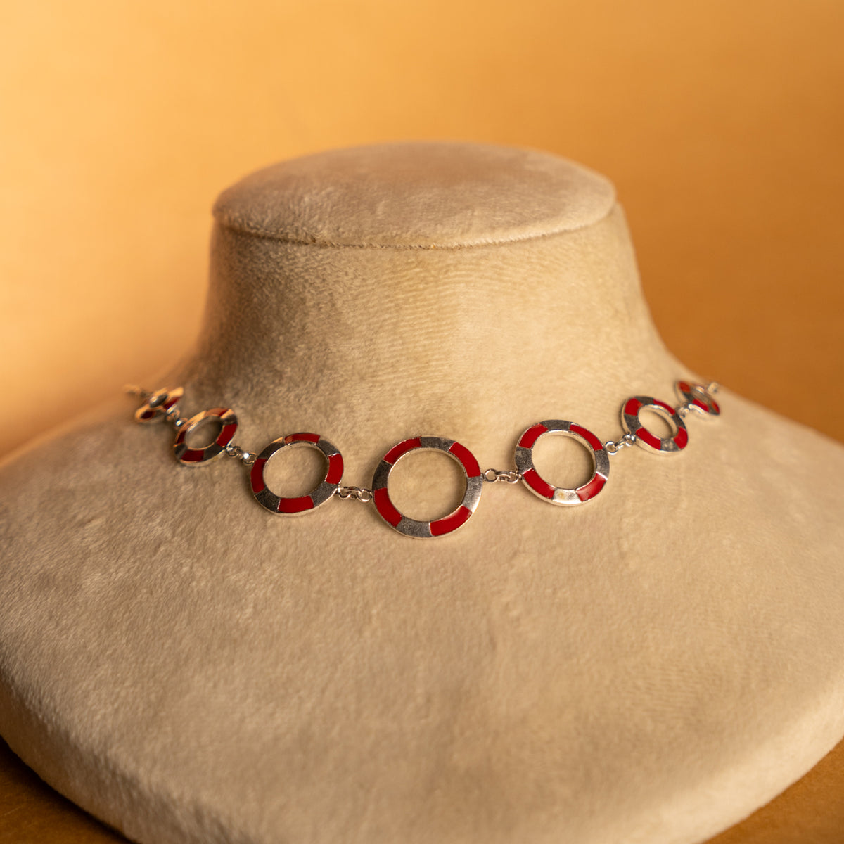 REMI ENAMEL OXIDIZED FINISH NECKLACE/CHOKER/NECKPIECE NL290