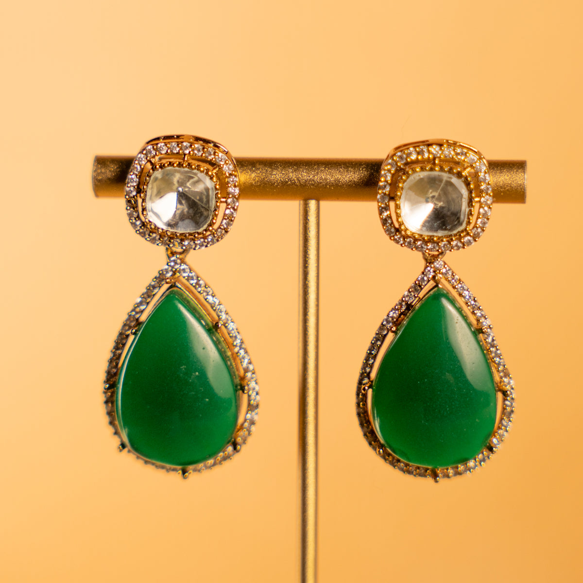 DESIKA BRIDAL PREMIUM DOUBLET AND POLKI STONE HANDMADE NECKLACE WITHE WITH EARRING NL302