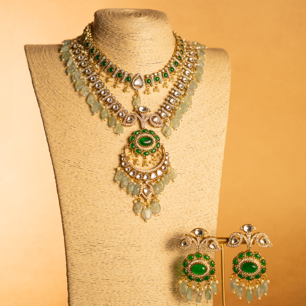 LYRA BIJOUX PREMIUM HANDMADE NECKLACE/MALA WITH EARRING NL303