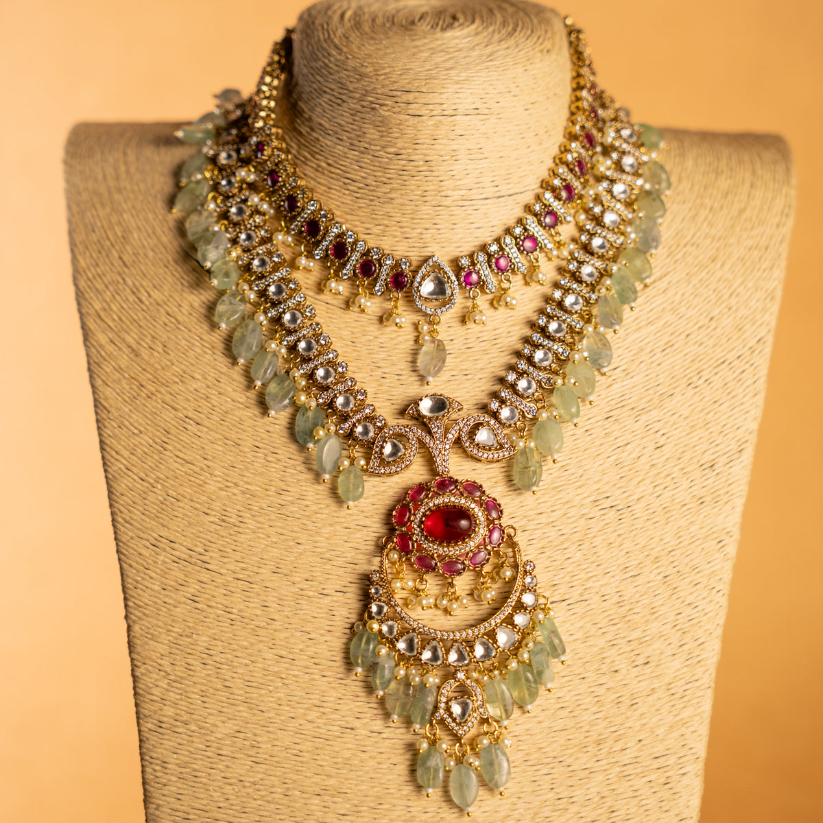 LYRA BIJOUX PREMIUM HANDMADE NECKLACE/MALA WITH EARRING NL303