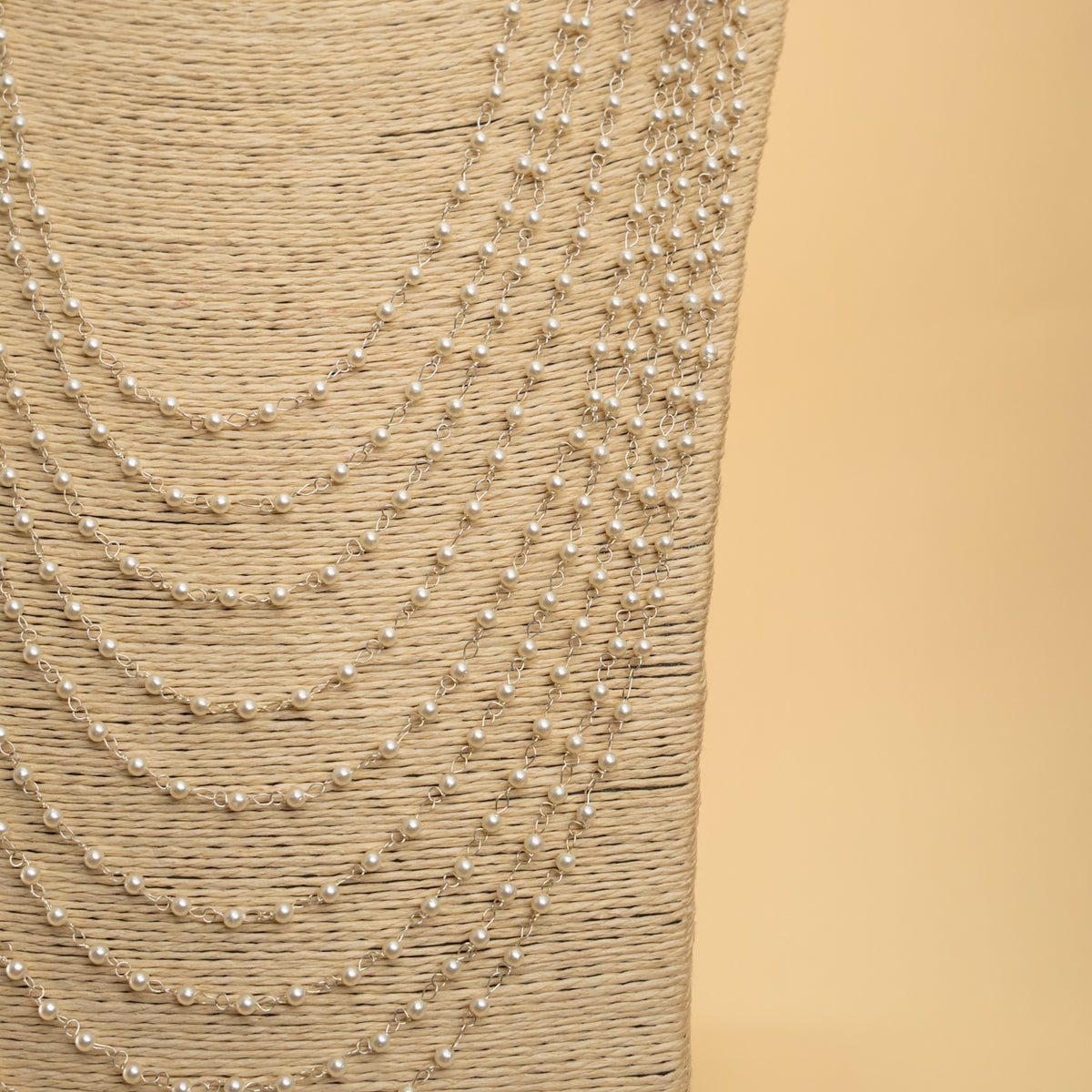 ZARAH PEARL LAYERED HANDMADE SILVER LOOK ALIKE MALA/ NECKPIECE ML41