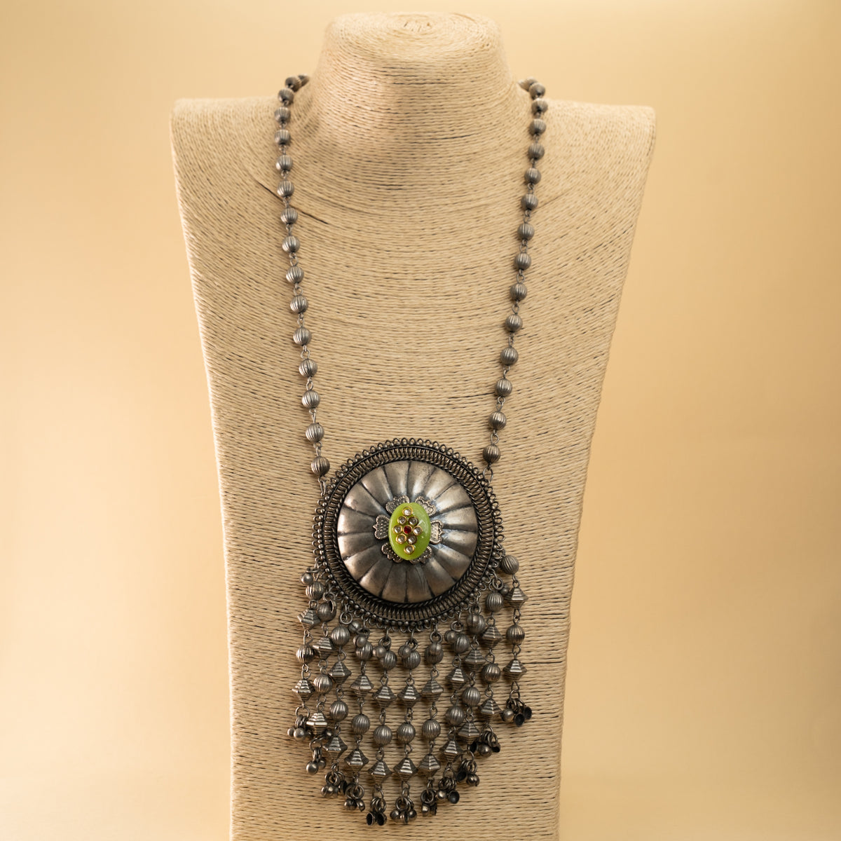 JASPER BLACK POLISH MALA/ NECKPIECE ML156