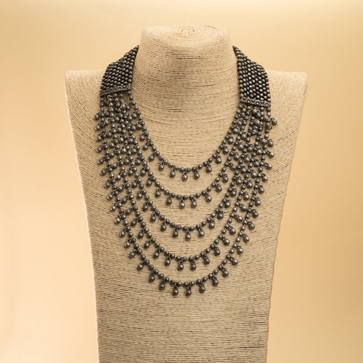 AURORA BLACK POLISH LAYERED MALA/ NECKPIECE MALA/ NECKPIECE ML154