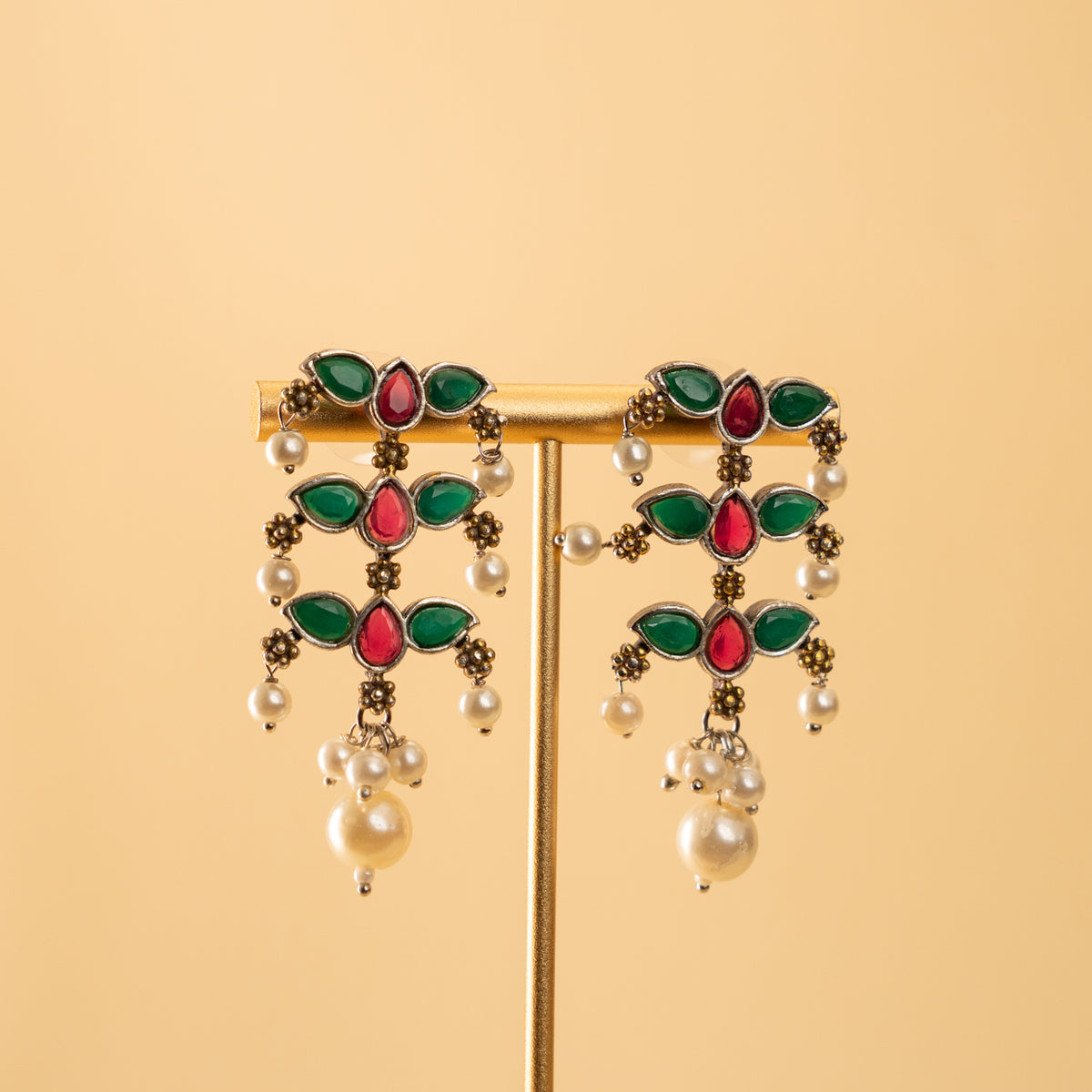 ZOYAHH PEARL LAYERED BIJOUX EXCLUSIVE HANDMADE SILVER LOOK ALIKE MALA/ NECKPIECE ML44