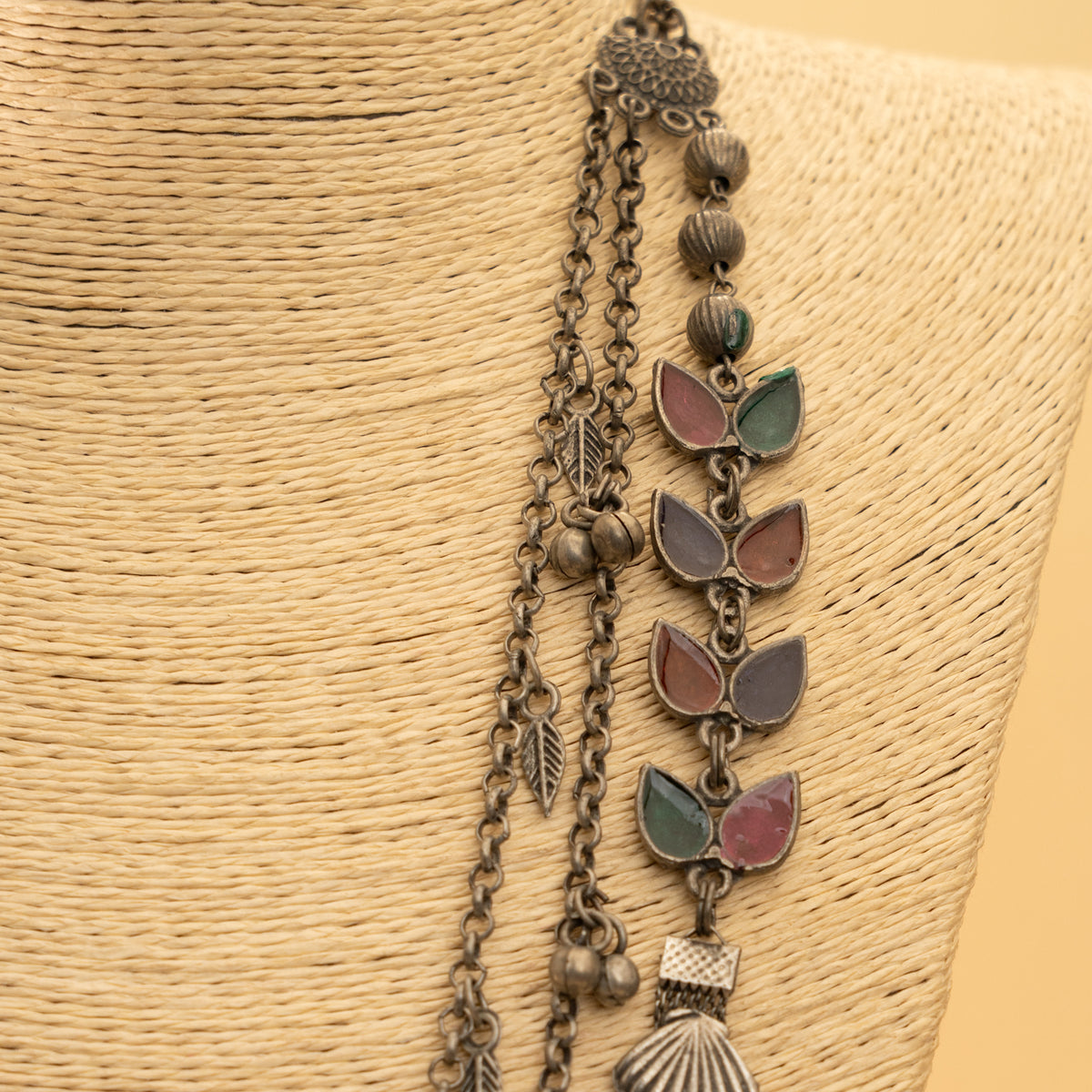 SHAKASAN BLACK POLISH LAYERED MALA/ NECKPIECE MALA/ NECKPIECE ML149