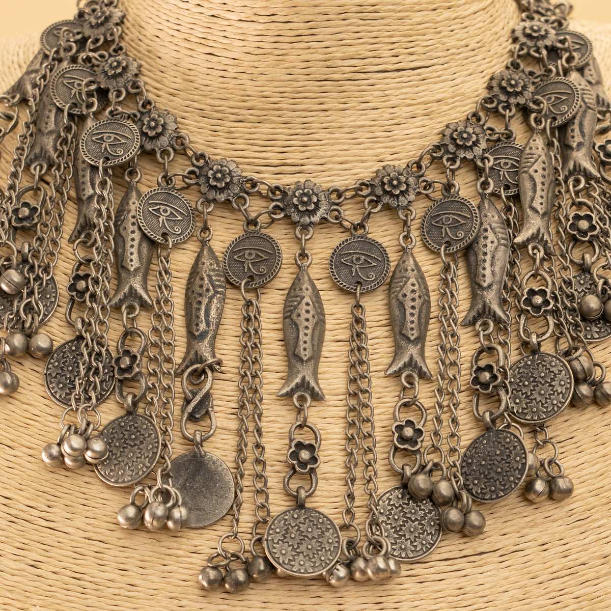 EZRA BLACK POLISH MALA/ NECKPIECE ML151