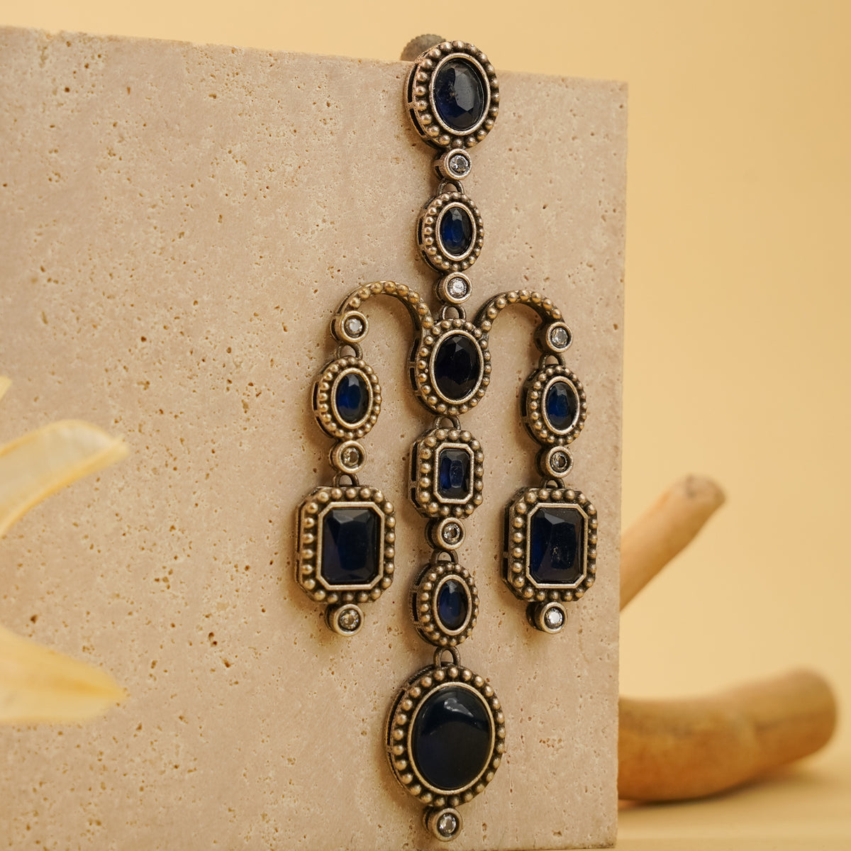 RIMIDA MONALISA FAUX SILVER HANDMADE AND HAND HAMMERED JHUMKAS/ EARRINGS ER691