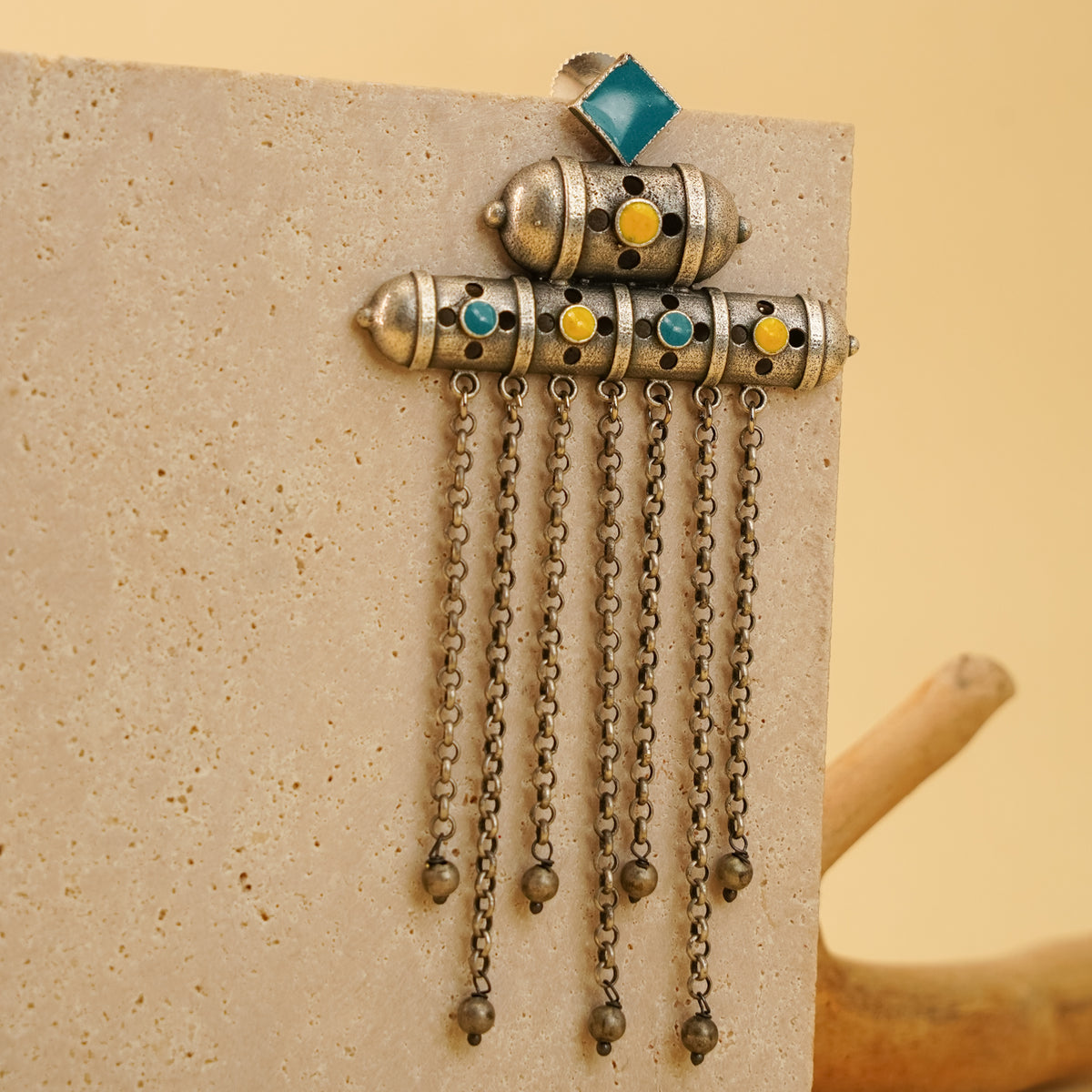 ELENA SEMI HANDMADE RAW AND RUSTIC EARRINGS ER909