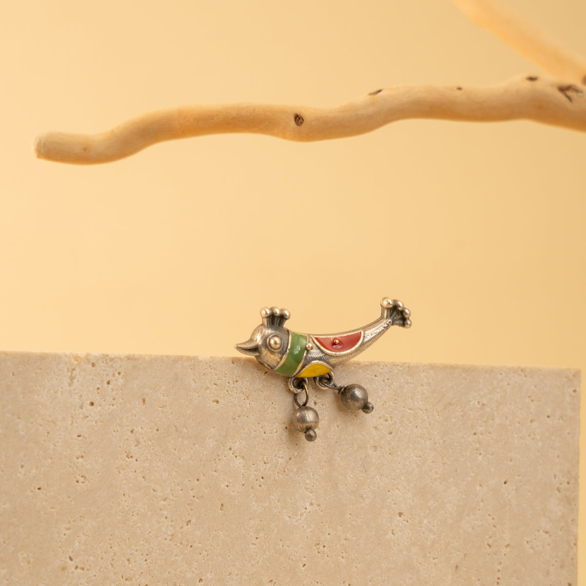 FIZA FAUX SILVER  SEMI HANDMADE RAW AND RUSTIC EARRINGS/STUDS ER903