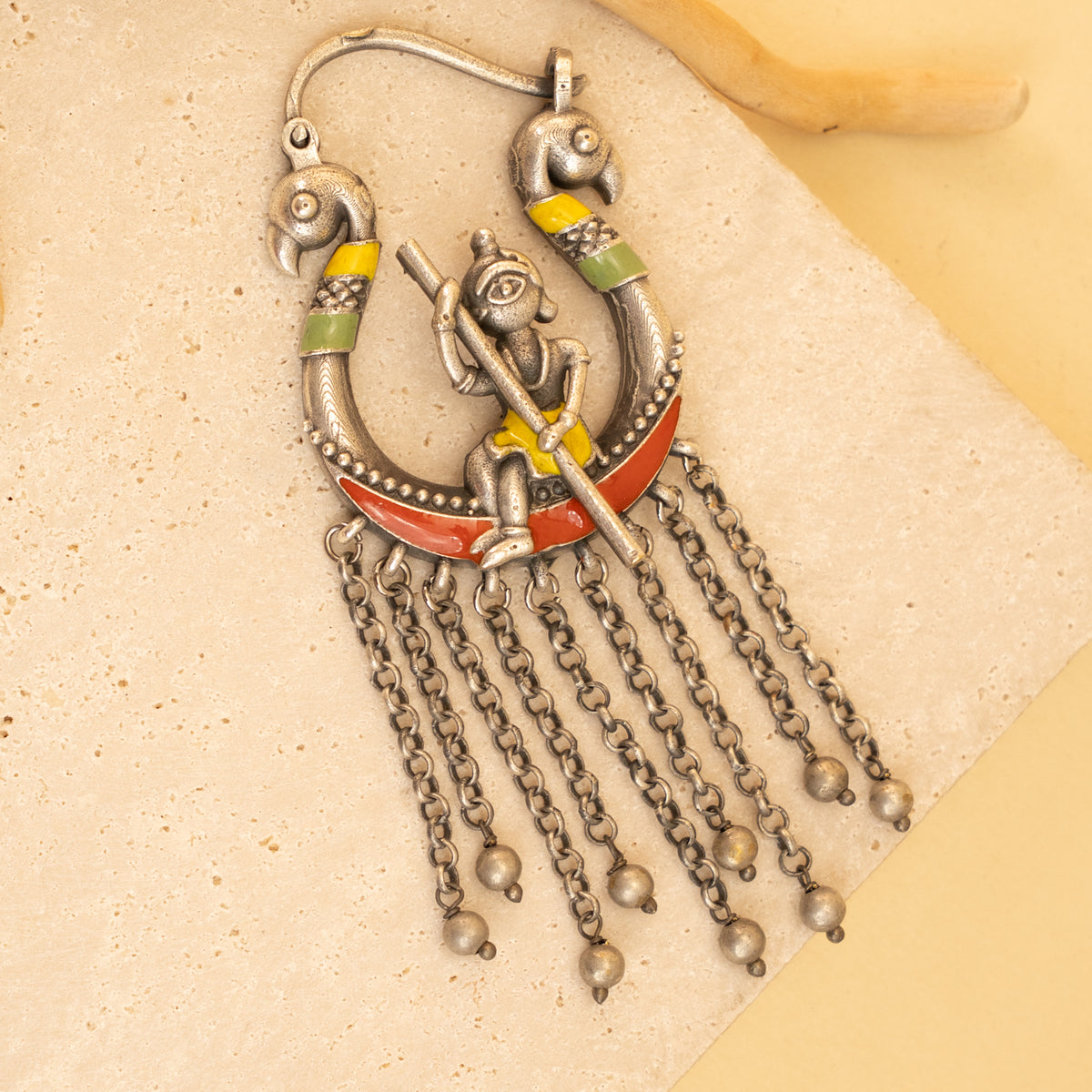 LEAH SEMI HANDMADE RAW AND RUSTIC EARRINGS ER908