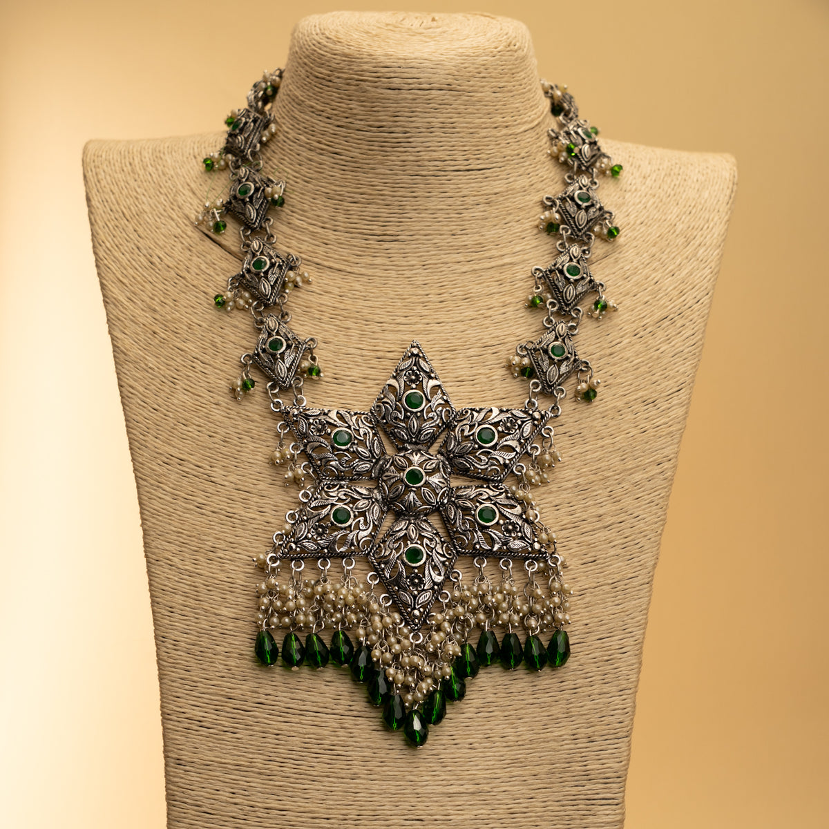 THARA BLACK POLISH MALA/NECKPIECE ML161