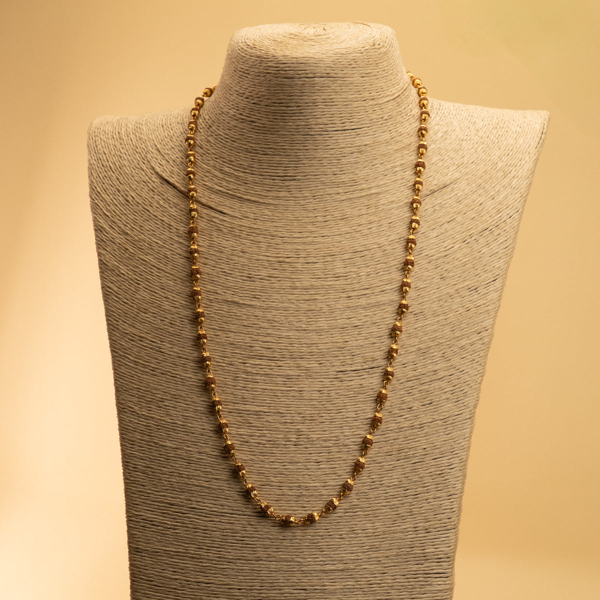 ZION GOLD TONED AND RUDRAKSHA MALA/ NECKPIECE ML166