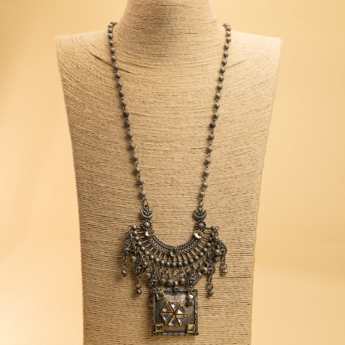 RORY BLACK POLISH MALA/ NECKPIECE  ML164