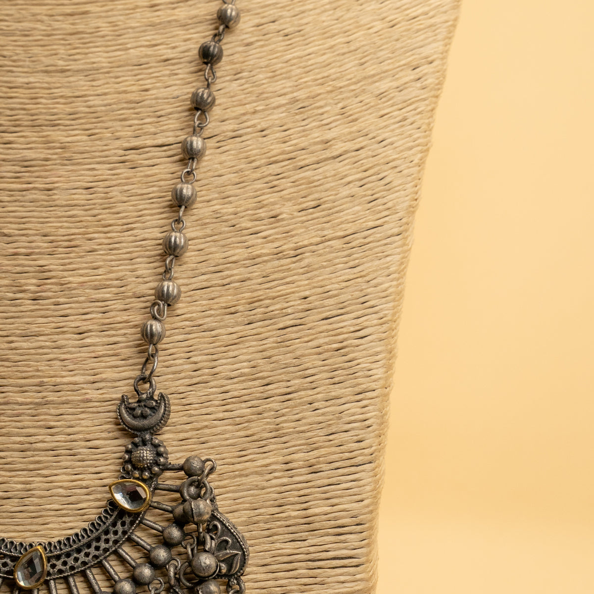 RORY BLACK POLISH MALA/ NECKPIECE  ML164